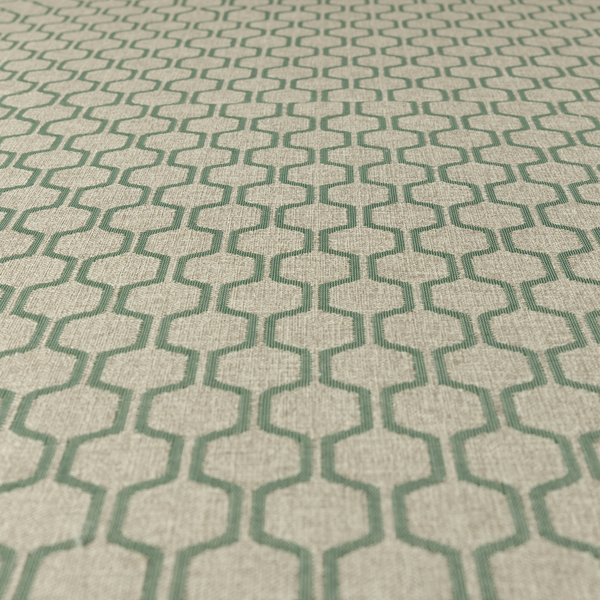 Amira Honeycomb Stripe Pattern Green Upholstery Fabric CTR-2539 - Made To Measure Curtains