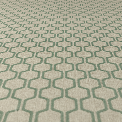 Amira Honeycomb Stripe Pattern Green Upholstery Fabric CTR-2539 - Made To Measure Curtains