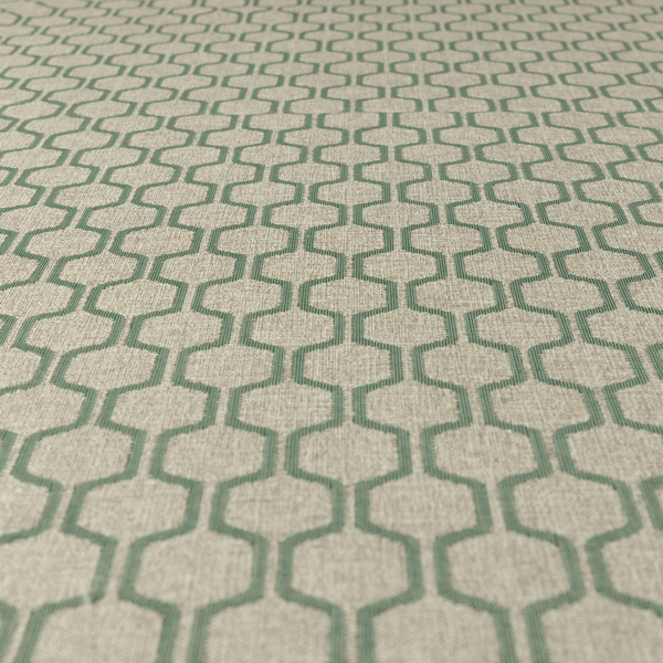 Amira Honeycomb Stripe Pattern Green Upholstery Fabric CTR-2539