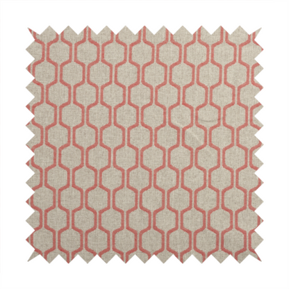 Amira Honeycomb Stripe Pattern Pink Upholstery Fabric CTR-2540 - Made To Measure Curtains