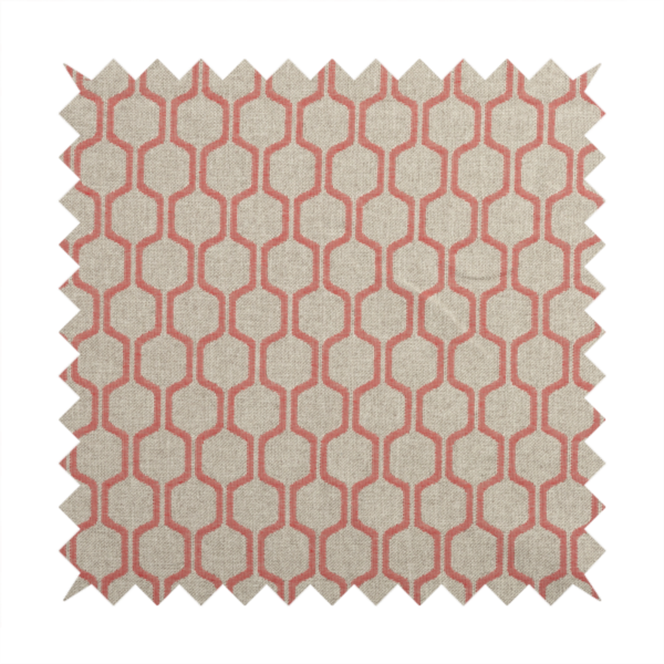 Amira Honeycomb Stripe Pattern Pink Upholstery Fabric CTR-2540