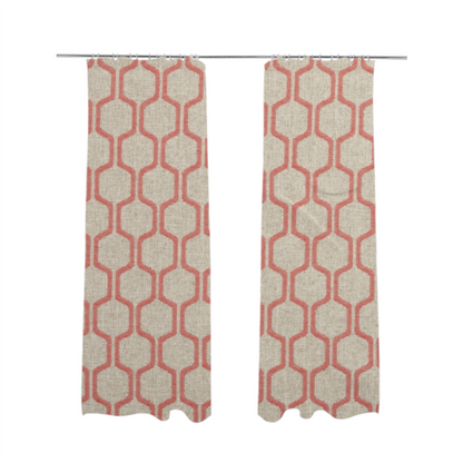 Amira Honeycomb Stripe Pattern Pink Upholstery Fabric CTR-2540 - Made To Measure Curtains