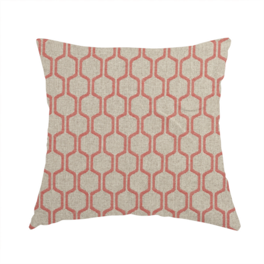 Amira Honeycomb Stripe Pattern Pink Upholstery Fabric CTR-2540 - Handmade Cushions
