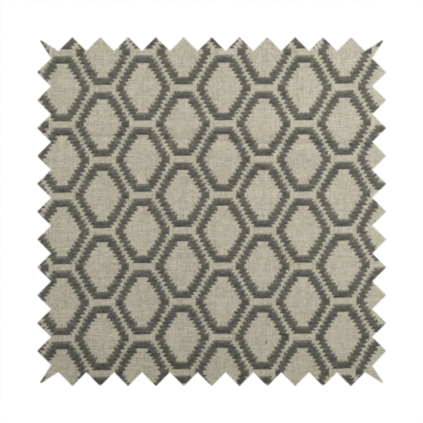 Aamna Uniformed Geometric Pattern Grey Upholstery Fabric CTR-2541 - Made To Measure Curtains