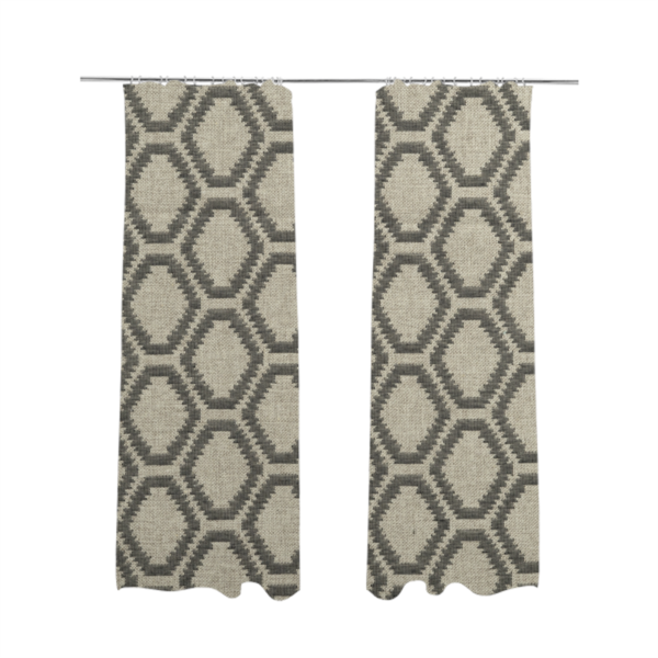 Aamna Uniformed Geometric Pattern Grey Upholstery Fabric CTR-2541 - Made To Measure Curtains