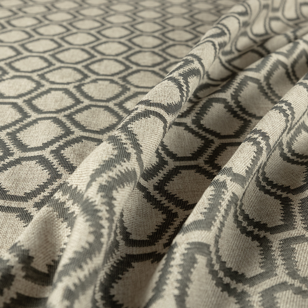 Aamna Uniformed Geometric Pattern Grey Upholstery Fabric CTR-2541