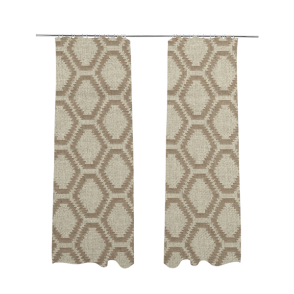 Aamna Uniformed Geometric Pattern Brown Upholstery Fabric CTR-2542 - Made To Measure Curtains