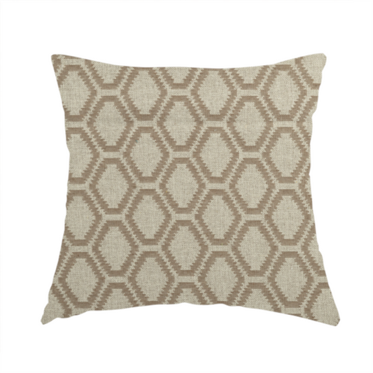 Aamna Uniformed Geometric Pattern Brown Upholstery Fabric CTR-2542 - Handmade Cushions