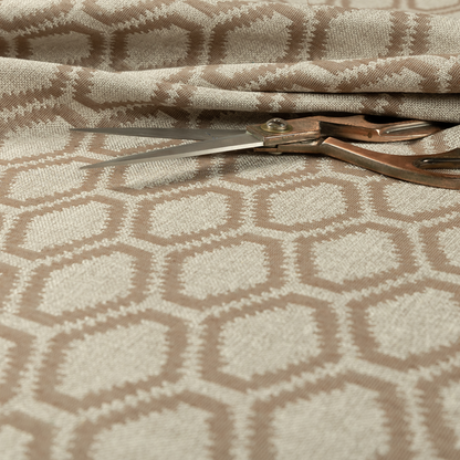 Aamna Uniformed Geometric Pattern Brown Upholstery Fabric CTR-2542 - Made To Measure Curtains