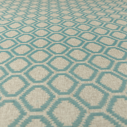 Aamna Uniformed Geometric Pattern Blue Upholstery Fabric CTR-2543