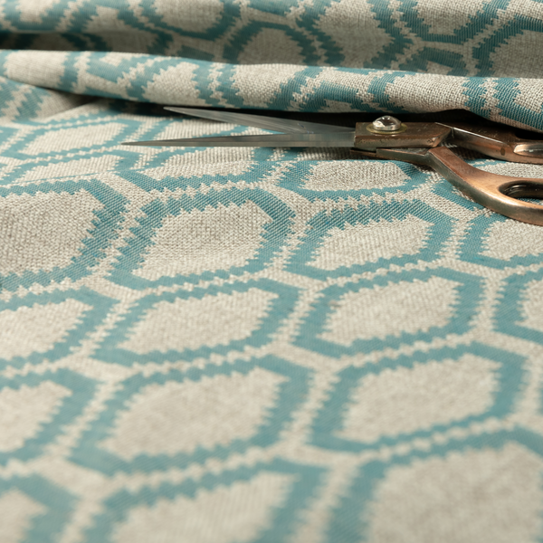 Aamna Uniformed Geometric Pattern Blue Upholstery Fabric CTR-2543