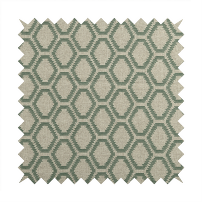 Aamna Uniformed Geometric Pattern Green Upholstery Fabric CTR-2544 - Made To Measure Curtains