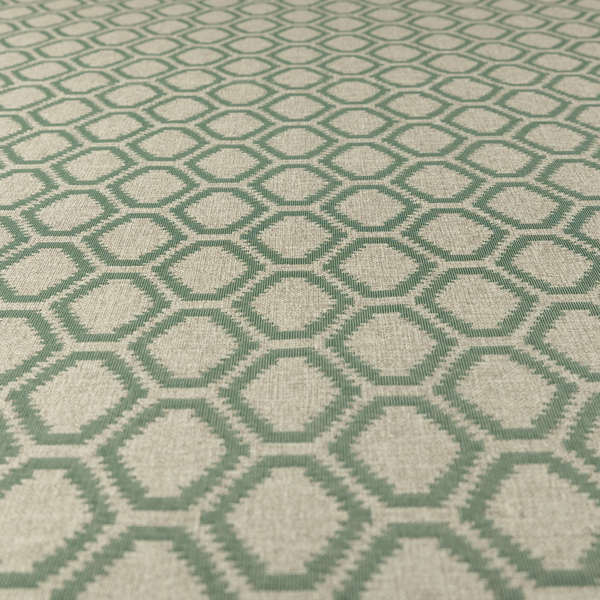Aamna Uniformed Geometric Pattern Green Upholstery Fabric CTR-2544