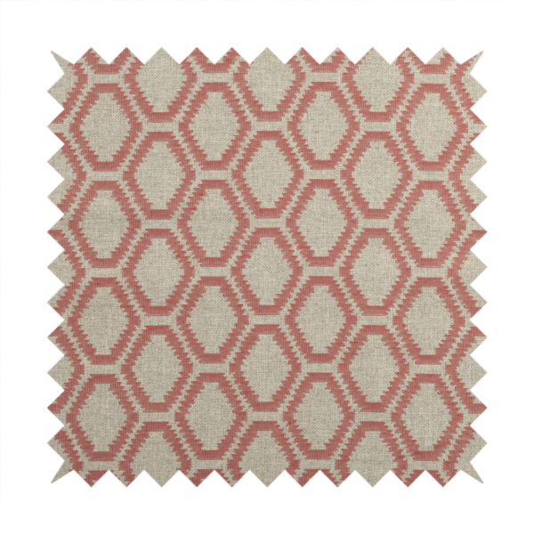 Aamna Uniformed Geometric Pattern Pink Upholstery Fabric CTR-2545