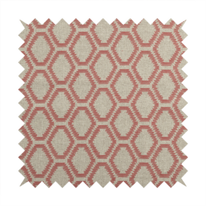 Aamna Uniformed Geometric Pattern Pink Upholstery Fabric CTR-2545 - Handmade Cushions