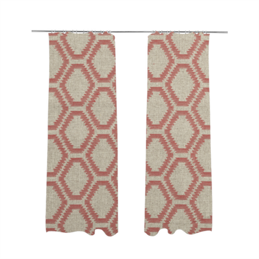 Aamna Uniformed Geometric Pattern Pink Upholstery Fabric CTR-2545 - Made To Measure Curtains