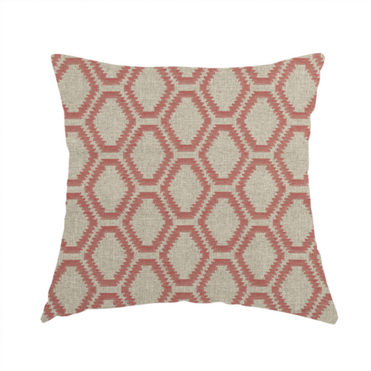 Aamna Uniformed Geometric Pattern Pink Upholstery Fabric CTR-2545 - Handmade Cushions