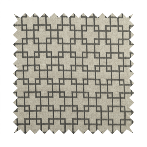 Aatifa Cubis Geometric Pattern Grey Upholstery Fabric CTR-2546 - Made To Measure Curtains