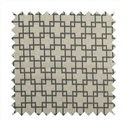 Aatifa Cubis Geometric Pattern Grey Upholstery Fabric CTR-2546 - Handmade Cushions