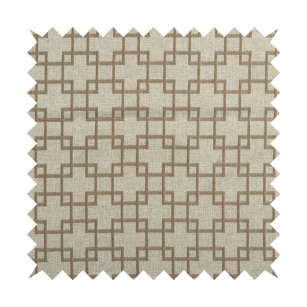 Aatifa Cubis Geometric Pattern Brown Upholstery Fabric CTR-2547 - Made To Measure Curtains