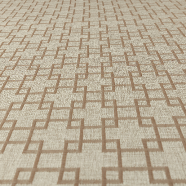 Aatifa Cubis Geometric Pattern Brown Upholstery Fabric CTR-2547 - Roman Blinds