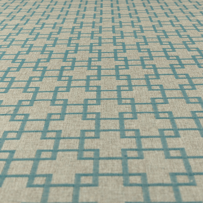Aatifa Cubis Geometric Pattern Blue Upholstery Fabric CTR-2548