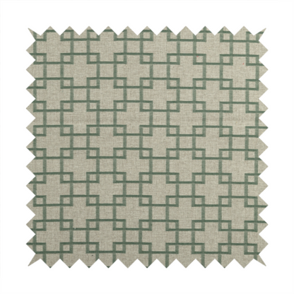 Aatifa Cubis Geometric Pattern Green Upholstery Fabric CTR-2549 - Made To Measure Curtains