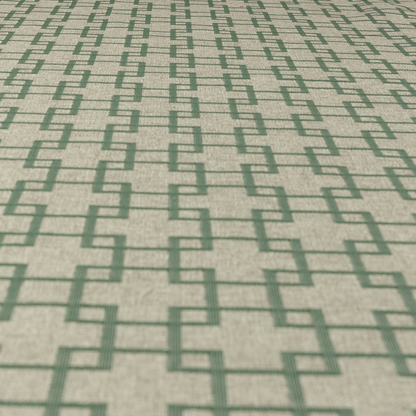 Aatifa Cubis Geometric Pattern Green Upholstery Fabric CTR-2549 - Roman Blinds