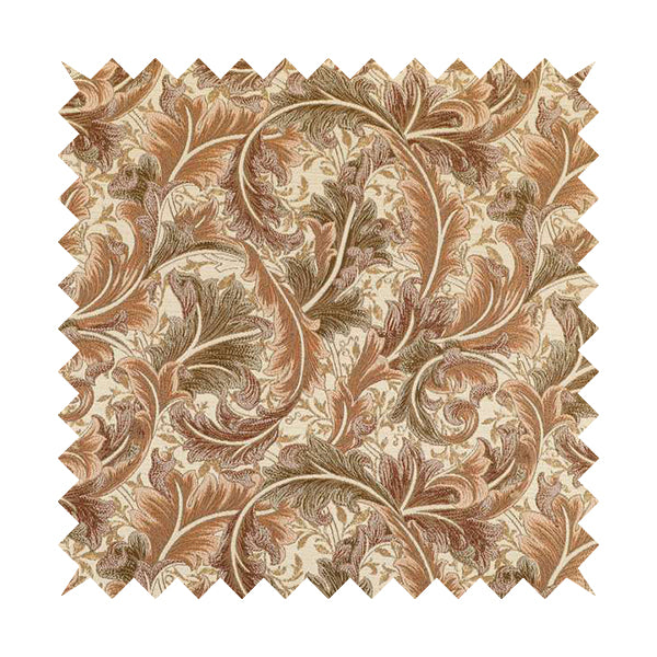 Colarto Collection Brown Colour In Floral Pattern Chenille Furnishing Fabric CTR-255 - Handmade Cushions