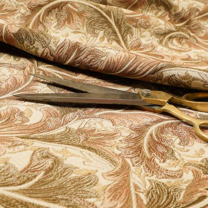 Colarto Collection Brown Colour In Floral Pattern Chenille Furnishing Fabric CTR-255 - Roman Blinds