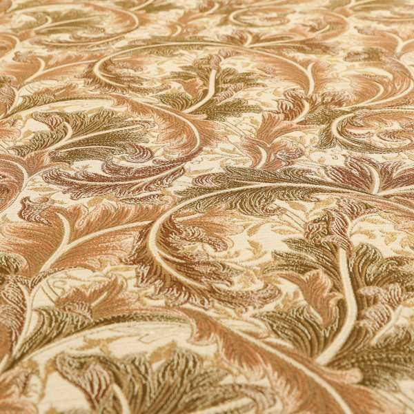 Colarto Collection Brown Colour In Floral Pattern Chenille Furnishing Fabric CTR-255 - Roman Blinds