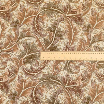 Colarto Collection Brown Colour In Floral Pattern Chenille Furnishing Fabric CTR-255 - Handmade Cushions