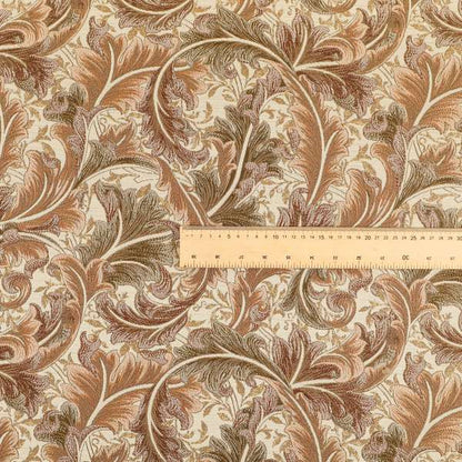 Colarto Collection Brown Colour In Floral Pattern Chenille Furnishing Fabric CTR-255