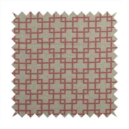 Aatifa Cubis Geometric Pattern Pink Upholstery Fabric CTR-2550 - Made To Measure Curtains