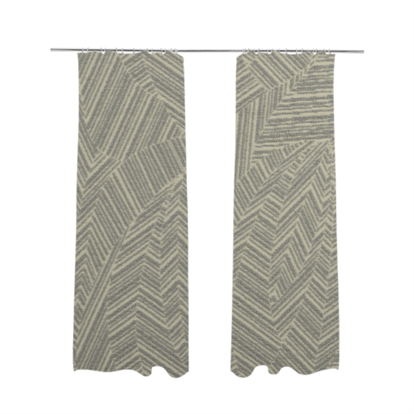 Cotswold Abstract Pattern Silver Colour Upholstery Fabric CTR-2551 - Made To Measure Curtains