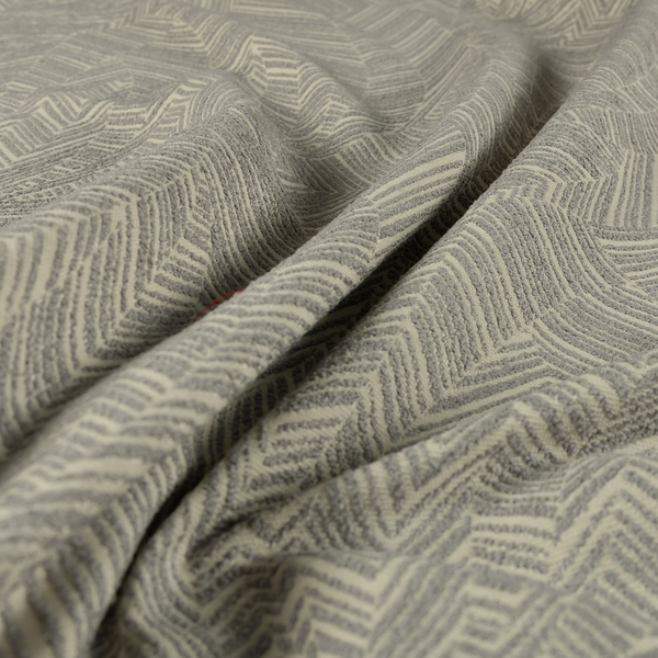 Cotswold Abstract Pattern Silver Colour Upholstery Fabric CTR-2551 - Made To Measure Curtains