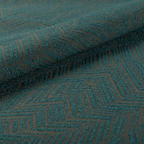 Cotswold Abstract Pattern Teal Blue Colour Upholstery Fabric CTR-2552 - Made To Measure Curtains