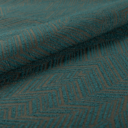 Cotswold Abstract Pattern Teal Blue Colour Upholstery Fabric CTR-2552 - Made To Measure Curtains