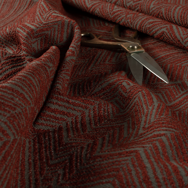 Cotswold Abstract Pattern Red Colour Upholstery Fabric CTR-2554 - Made To Measure Curtains