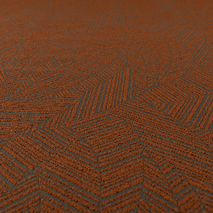 Cotswold Abstract Pattern Orange Colour Upholstery Fabric CTR-2555 - Made To Measure Curtains