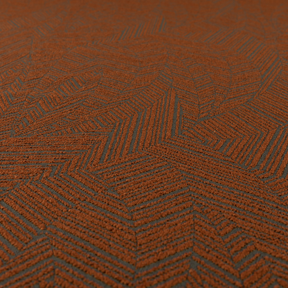 Cotswold Abstract Pattern Orange Colour Upholstery Fabric CTR-2555