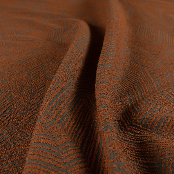 Cotswold Abstract Pattern Orange Colour Upholstery Fabric CTR-2555 - Made To Measure Curtains