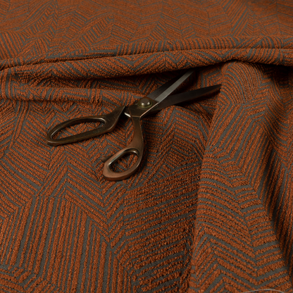 Cotswold Abstract Pattern Orange Colour Upholstery Fabric CTR-2555 - Made To Measure Curtains