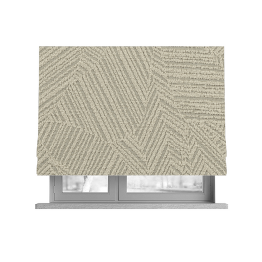 Cotswold Abstract Pattern White Colour Upholstery Fabric CTR-2559 - Roman Blinds