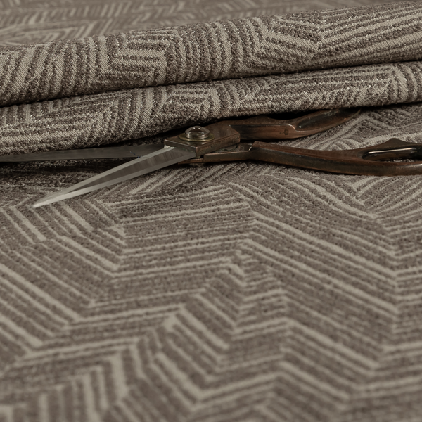 Cotswold Abstract Pattern Brown Colour Upholstery Fabric CTR-2560 - Made To Measure Curtains