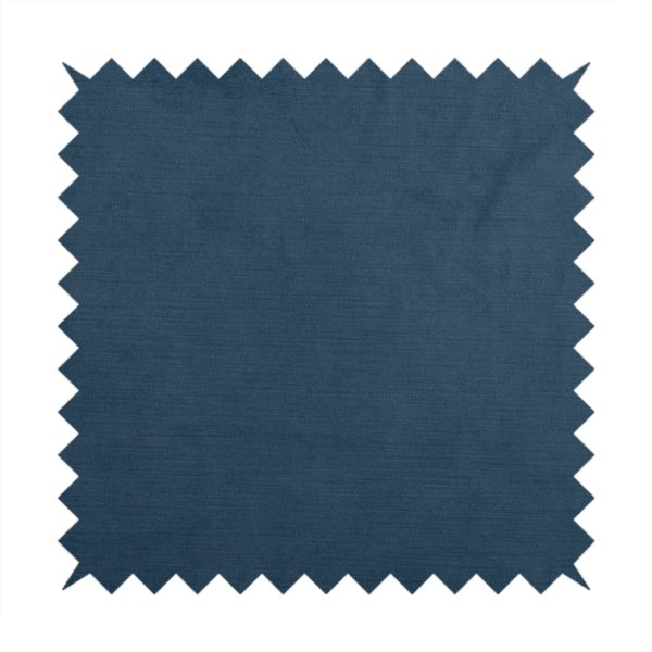 Atlantic Ribbed Textured Plain Cotton Feel Velvet Blue Upholstery Fabric CTR-2563
