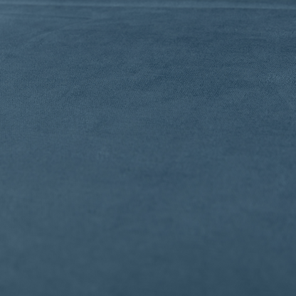 Atlantic Ribbed Textured Plain Cotton Feel Velvet Blue Upholstery Fabric CTR-2563