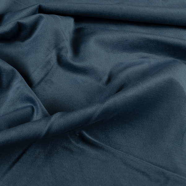 Atlantic Ribbed Textured Plain Cotton Feel Velvet Blue Upholstery Fabric CTR-2563 - Roman Blinds