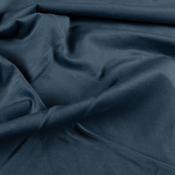 Atlantic Ribbed Textured Plain Cotton Feel Velvet Blue Upholstery Fabric CTR-2563 - Made To Measure Curtains