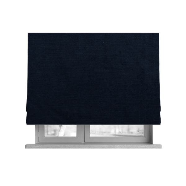 Atlantic Ribbed Textured Plain Cotton Feel Velvet Blue Upholstery Fabric CTR-2564 - Roman Blinds